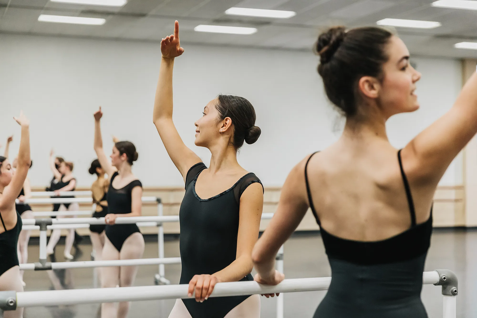 Ballerina dancing in a mirror