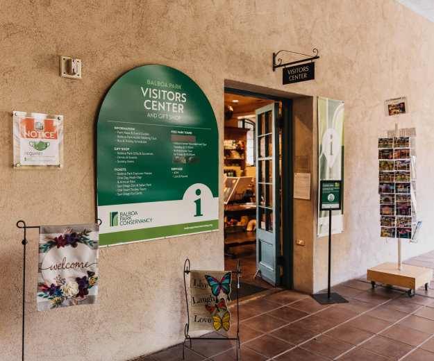 The entry way to the Balboa Park Visitors Center <a href=