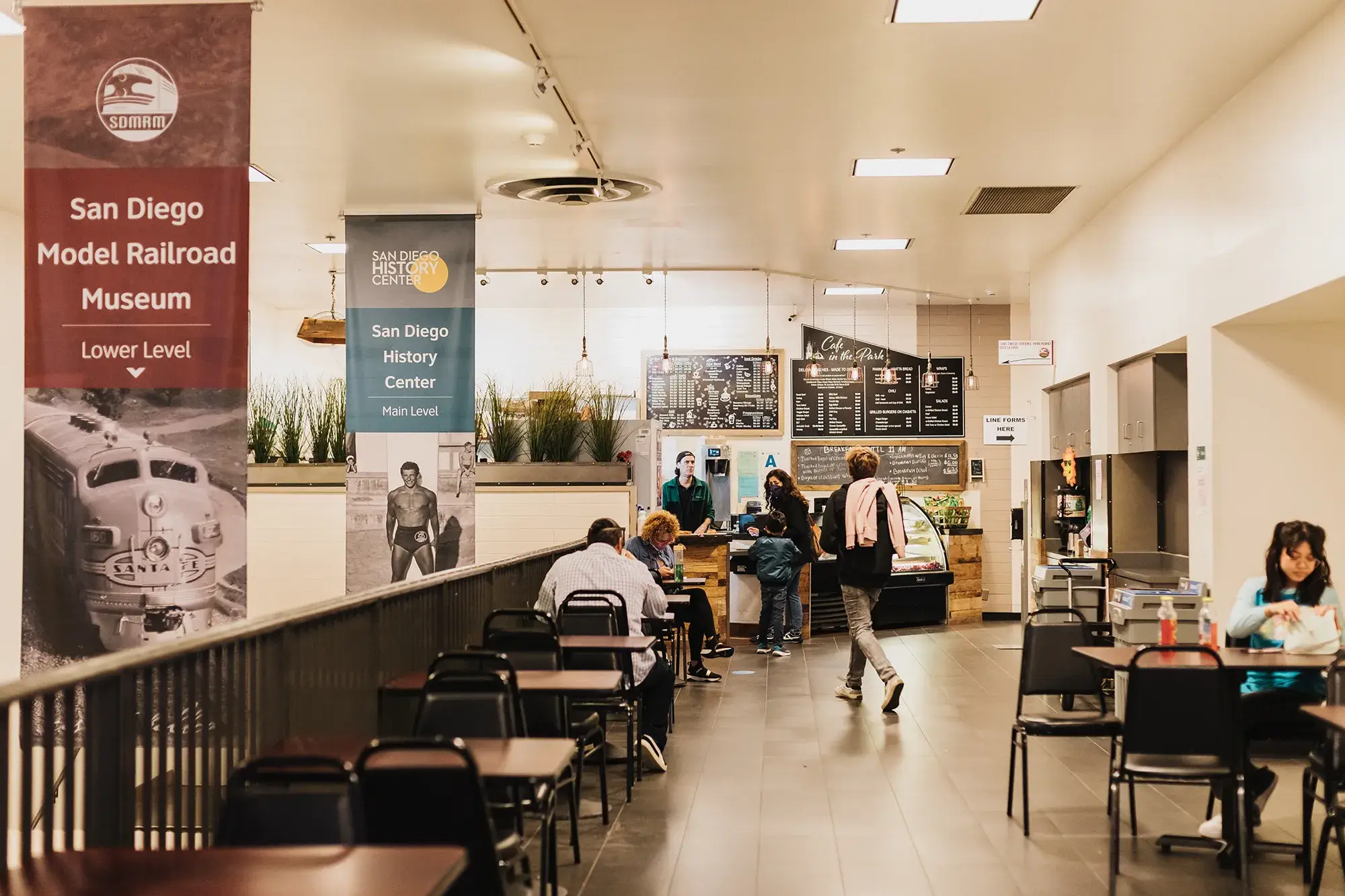 People eating in a cafe