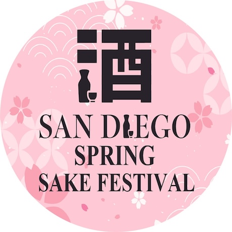 San Diego Spring Sake Festival written on a pink circle