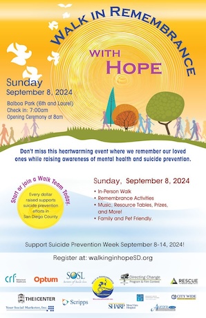 Walk in Remembrance with Hope yellow poster