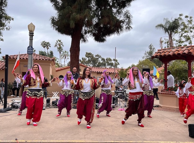 Group of women dancing outside