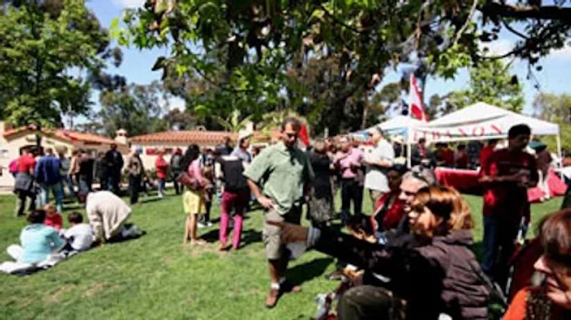 People outside at the House of Lebanon