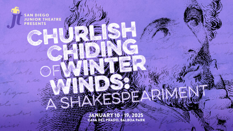 Churlish of Chiding of Winter Winds: a Shakesperiment purple poster