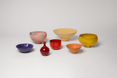 multicolored plates and bowls