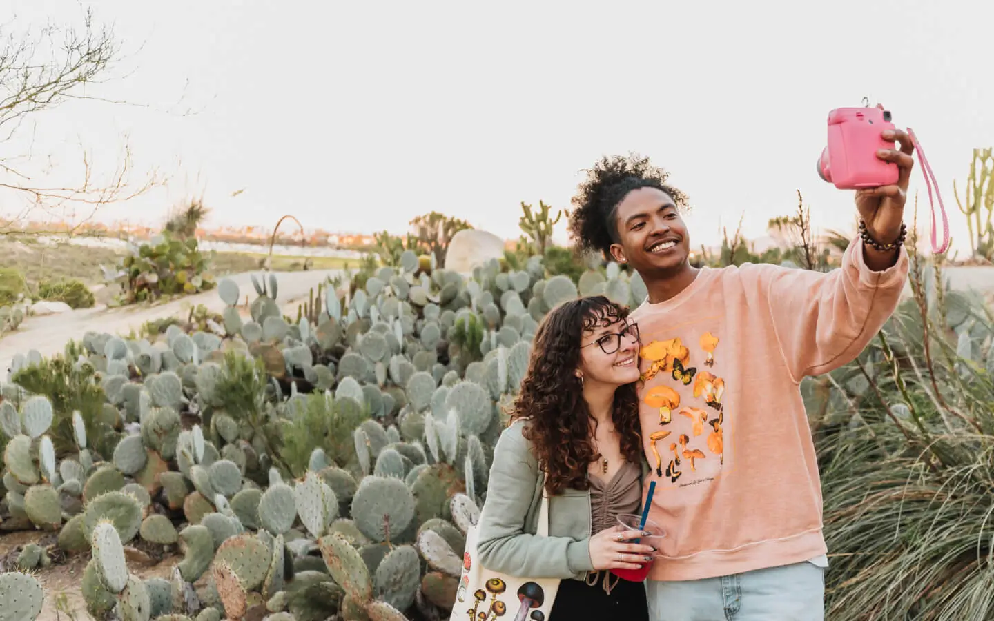 two people taking a photo